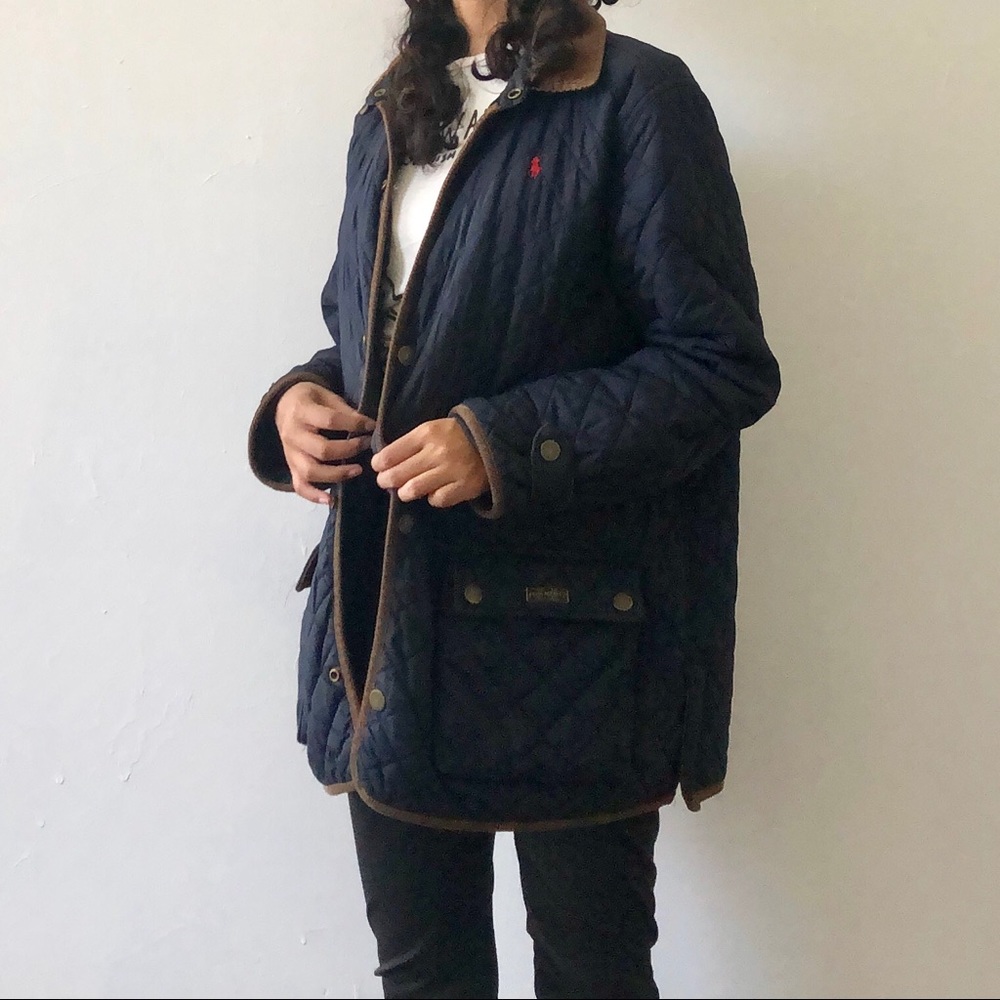 Vintage Polo Ralph Lauren Navy Quilted Fall Jacket